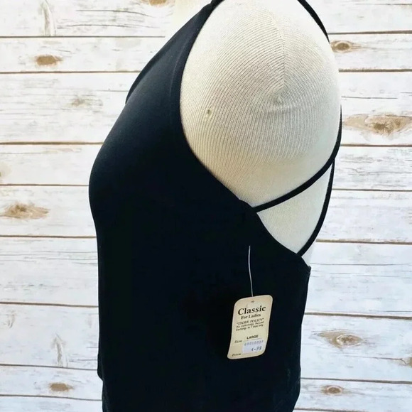 OPERA Women Sleeveless Pullover Size Large V-Neck Black Spaghetti Straps Tanktop - Picture 7 of 11
